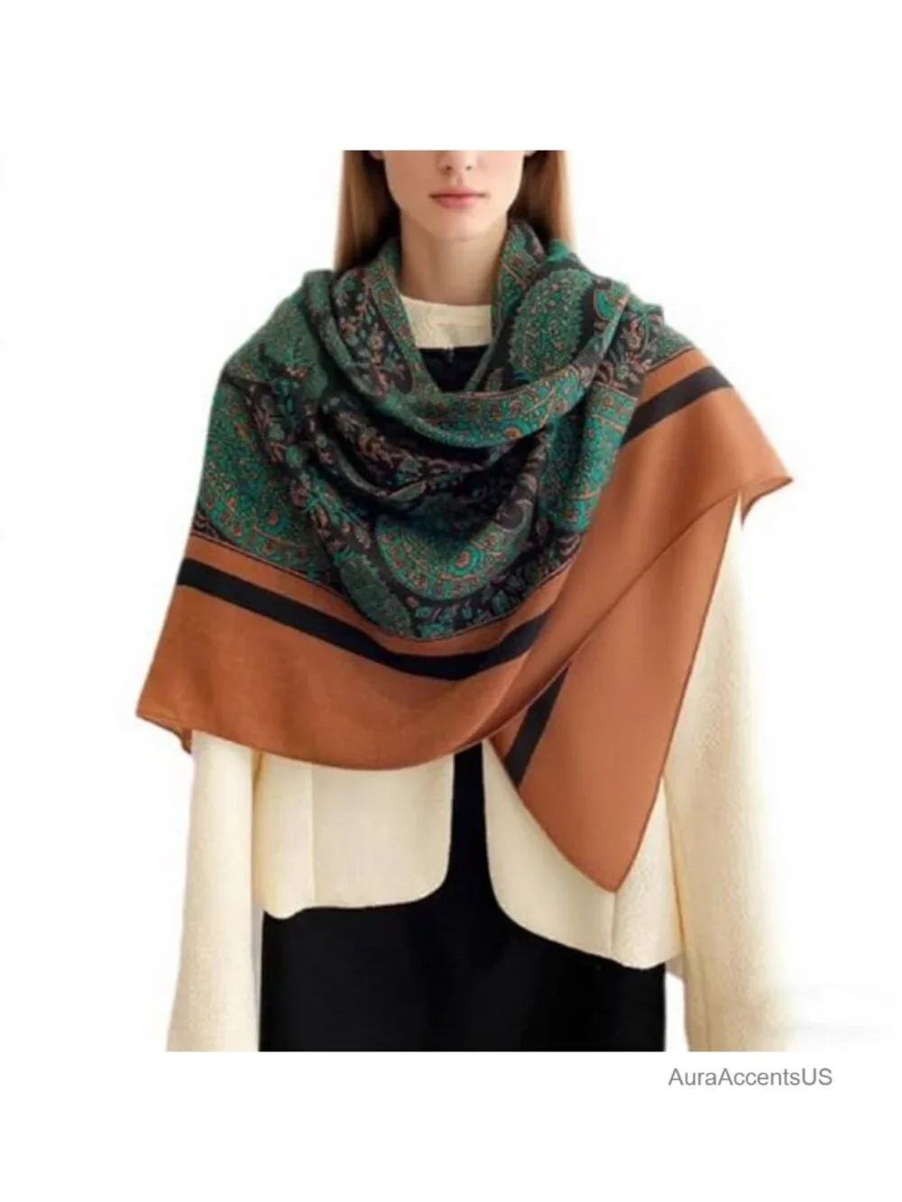 51x51 Inch Large Square Shawl - Multifunctional Fashion Scarf for Women